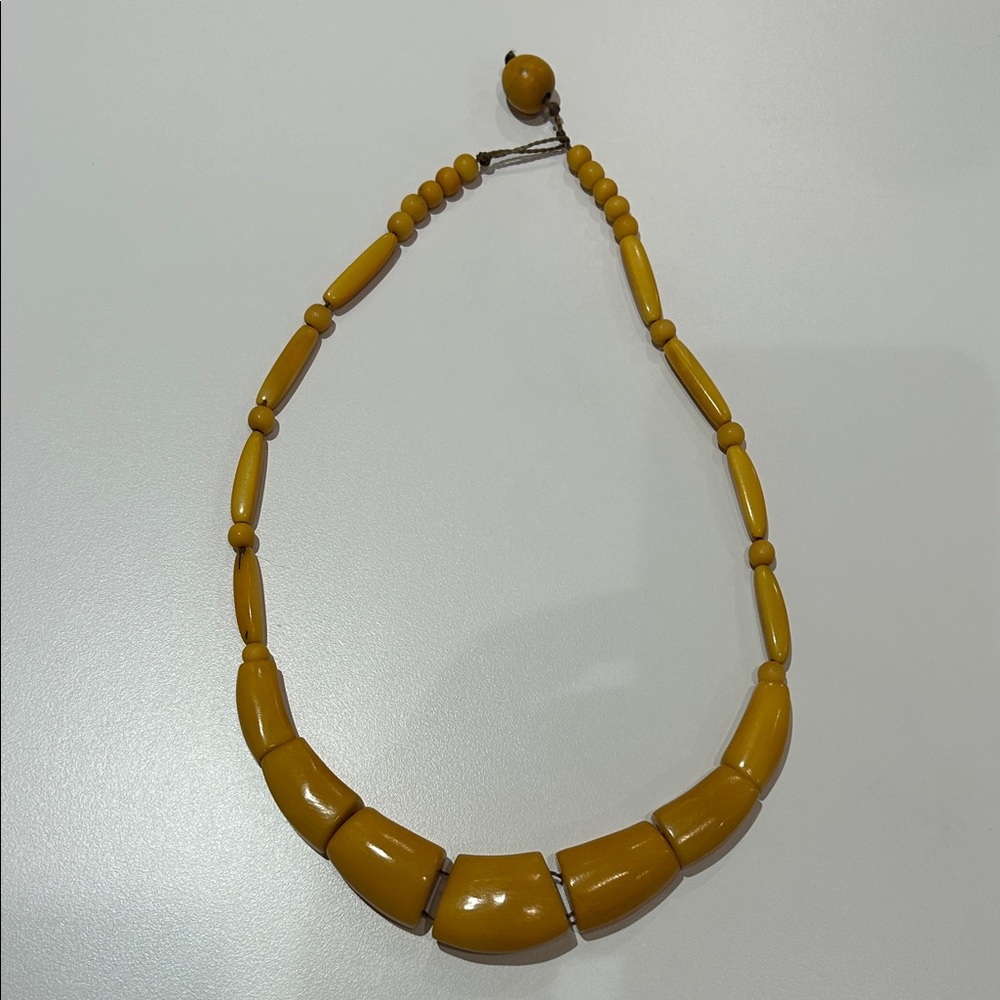 Noonday Collection Mustard Tagua Beaded Necklace